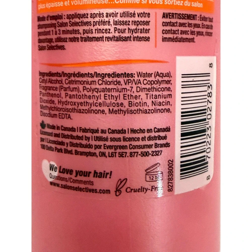 Salon Selectives Volume Body Conditioner Biotin Sulfate Free 16.1oz 2 Pack
